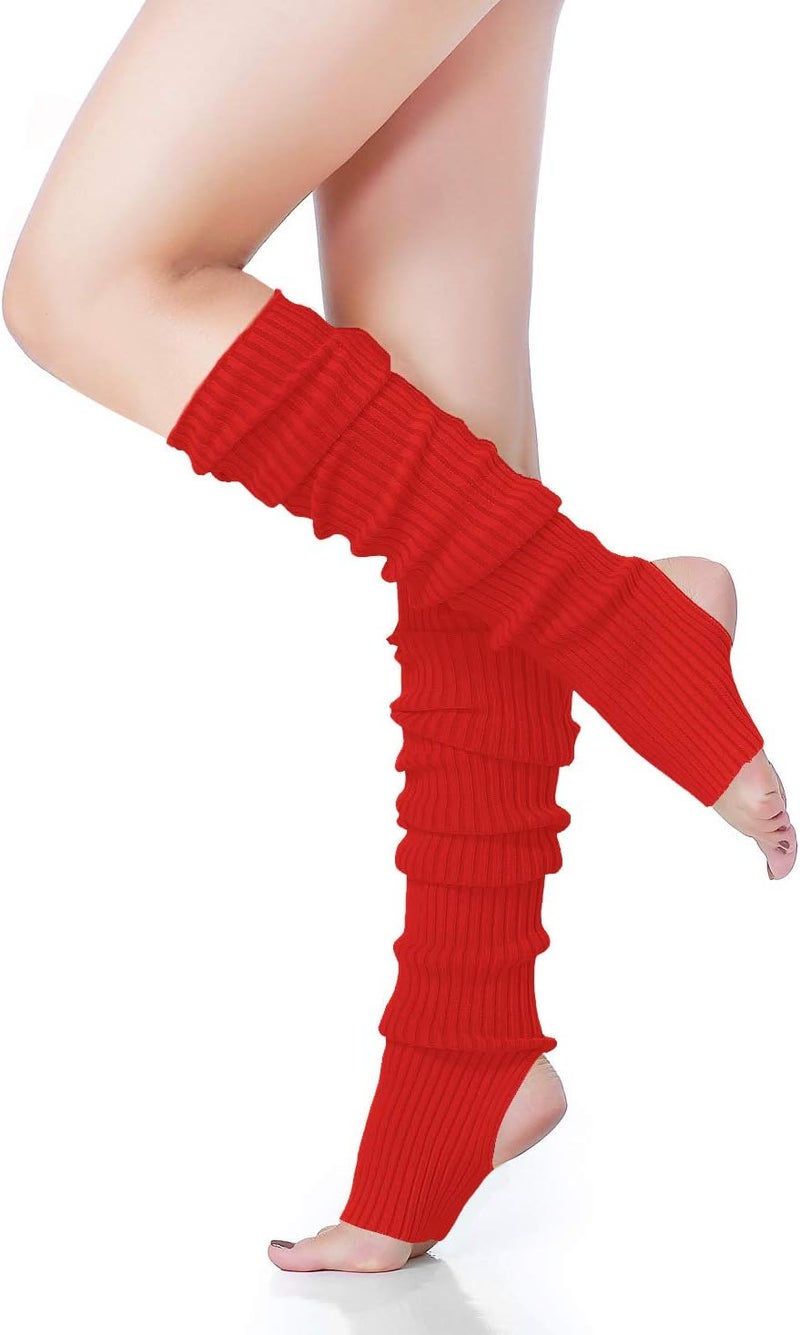 v28 Women’s Neon Knit Leg Warmer for 80s Party Dance Sports Yoga - Image 1